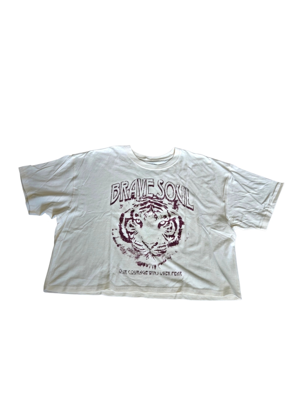 Rus Tee Brave Soul Cream Graphic Tiger Tee
